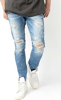 【L.G.B.】 ルグランブルー クラッシュデニムパンツ ブリーチ 七分丈 L.G.B.】 ルグランブルー クラッシュデニムパンツ ブリーチ 七分丈